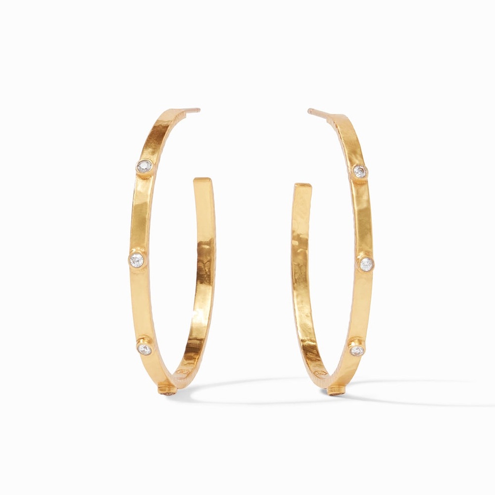 JULIE VOS CRESCENT STONE HOOP | practically named new, Worn once